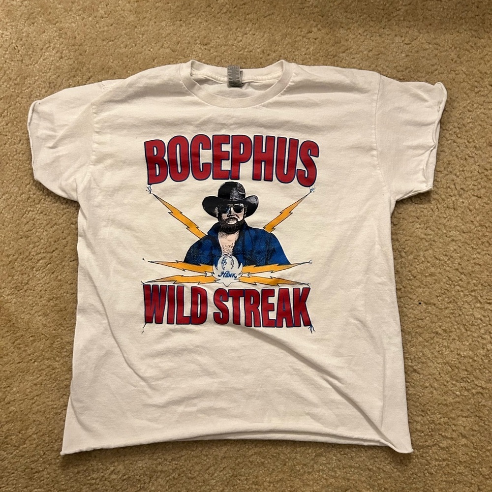 Gildan White T-Shirt Bocephus Wild Streak